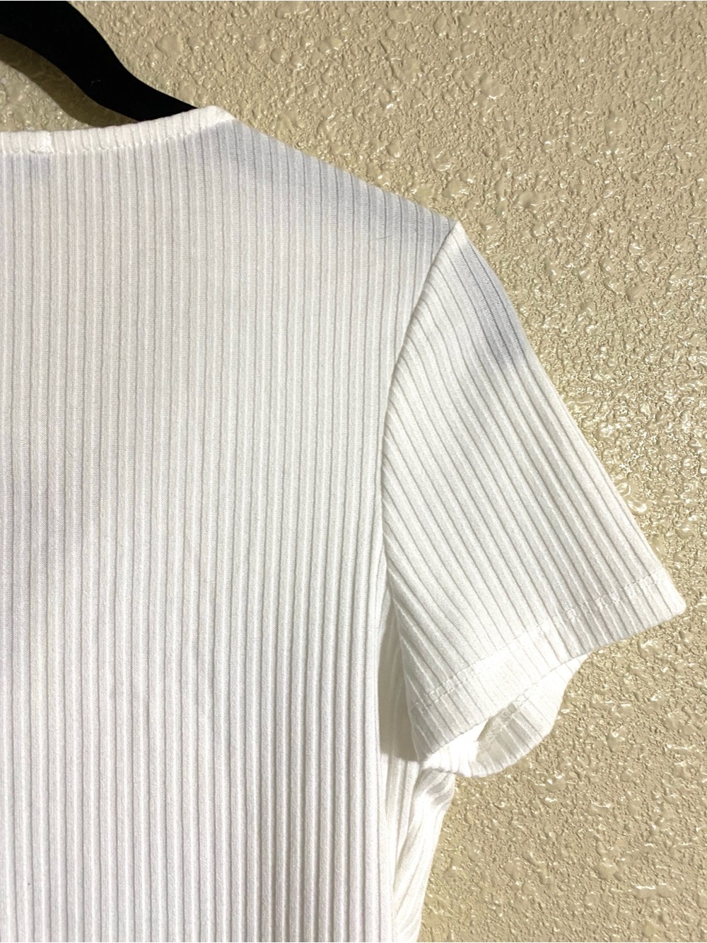 Lulus My Everyday Best White Ribbed Button Front Shirt Sleeve Top Size S NWT - Picture 11 of 11
